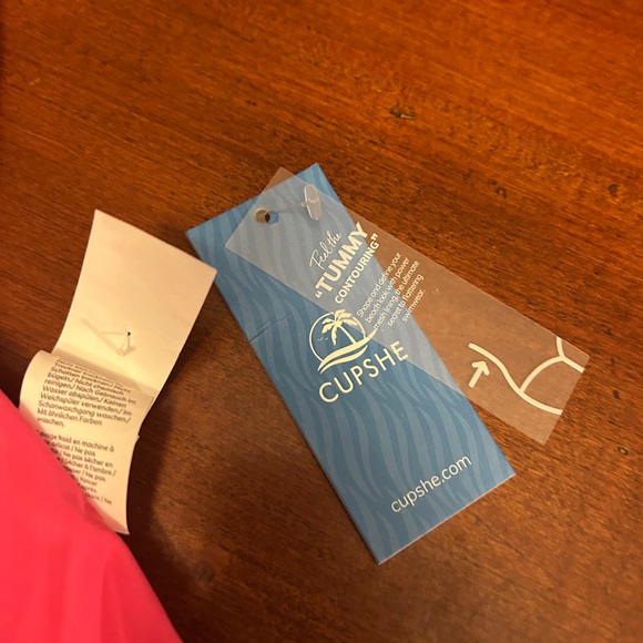 NWT Cupshe Women’s Pink One-Shoulder Tummy Control one-Piece Swimsuit Small S - Picture 5 of 6